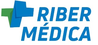 Logomarca de Ribermédica - Produtos para Saúde e Esportes
