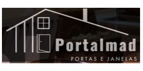 Logomarca de Portalmad - Soluções Completas em Esquadrias de Madeira