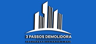 Logomarca de 3 Passos Demolidora - Demolição Manual e Mecanizada
